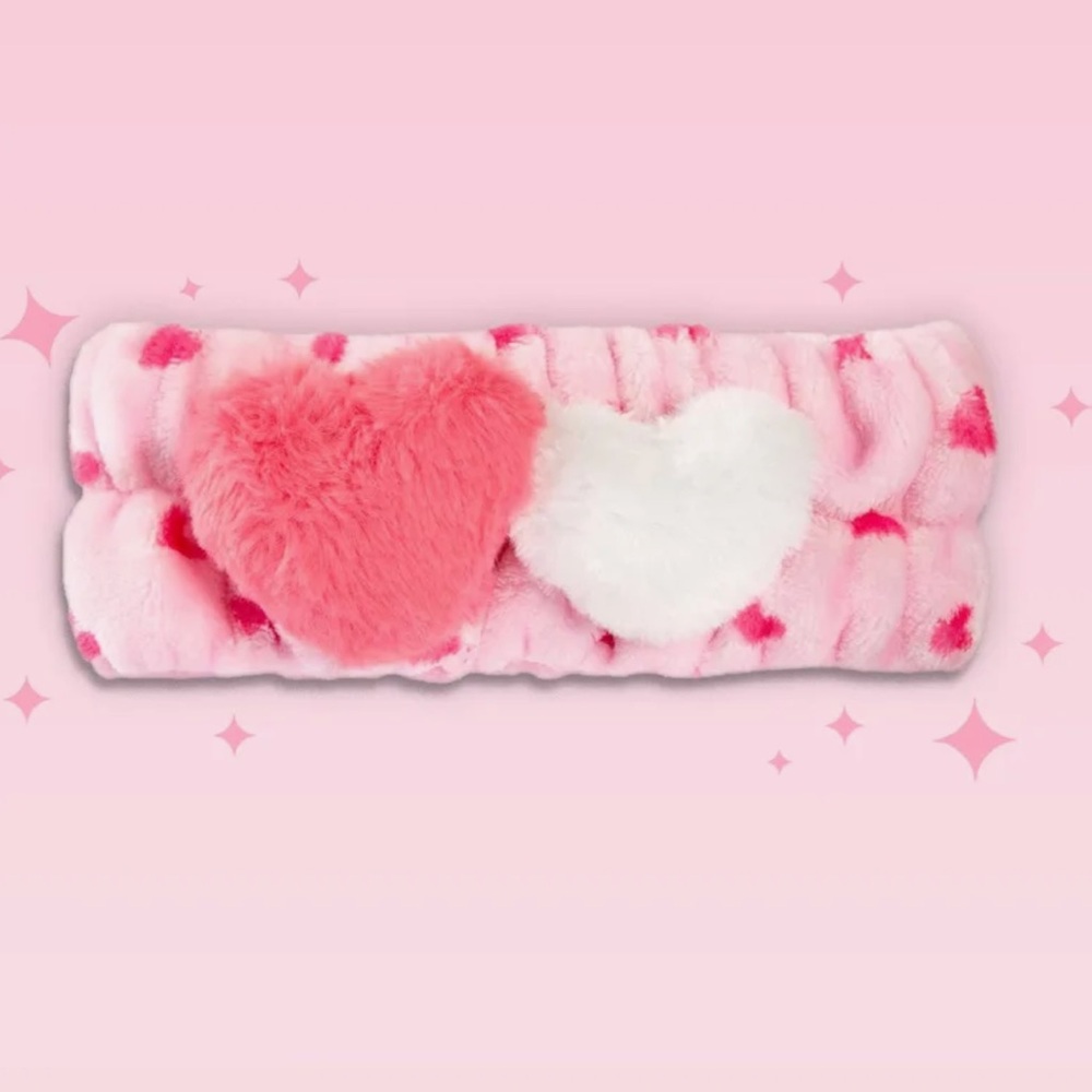 The Crème shop 3D Teddy headyband plushie spa HEARTS 💕 headband new in box!